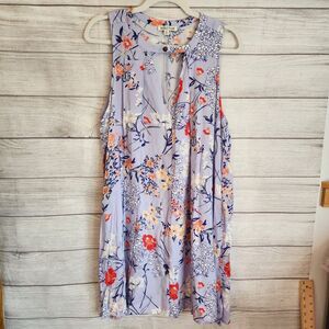 Tassles N Lace Medium Purple Sleeveless Floral Cottagecore Y2K Rayon Dress